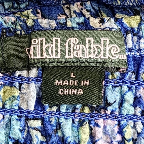 Wild Fable Skirt or Top Womens Size L Large Blue Floral Pull On Drawstring NWT - Picture 4 of 6